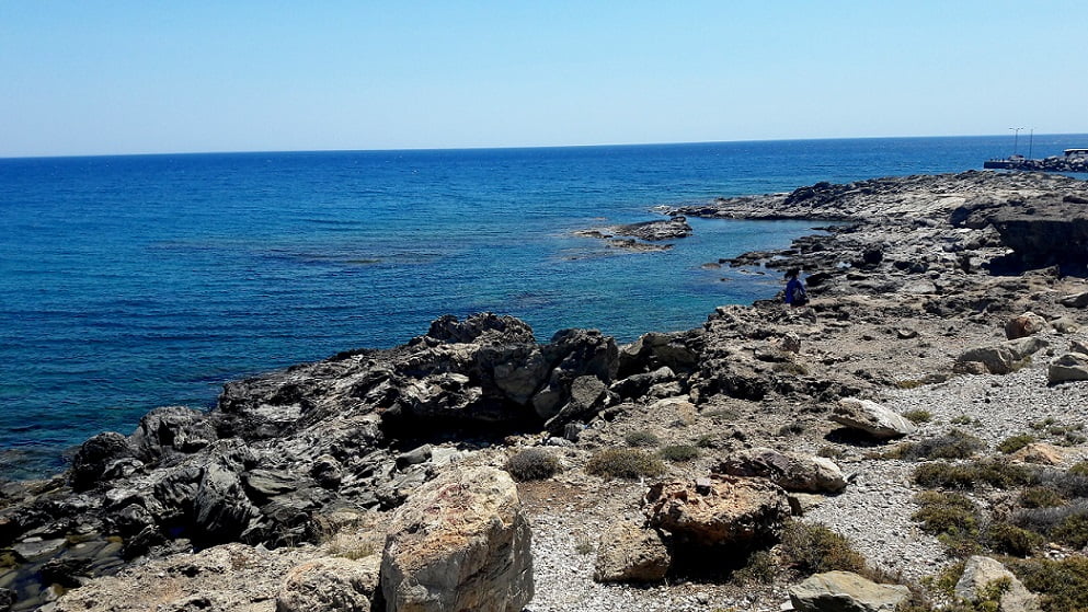 East coast of Rhodes island in Greece