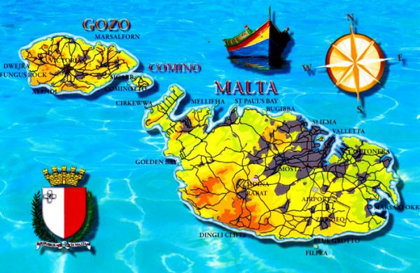 Malta Map Courtesy Of Mapsland 600x391 
