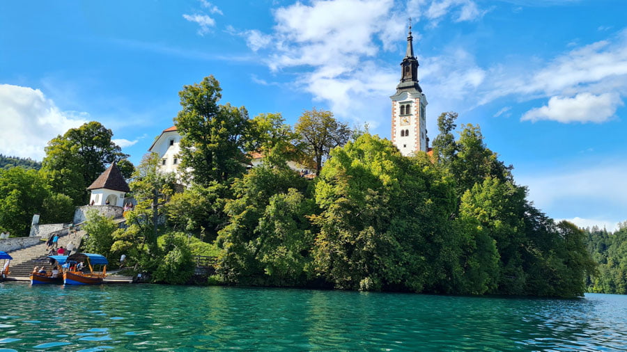 Lake Bled island from up close