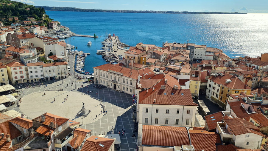View of the town of Piran in Slovenia