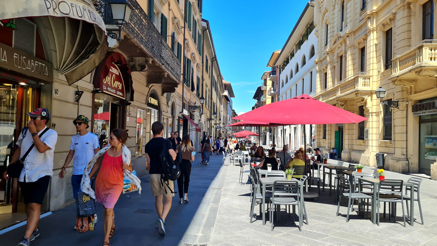 Pedestrian street in Pisa