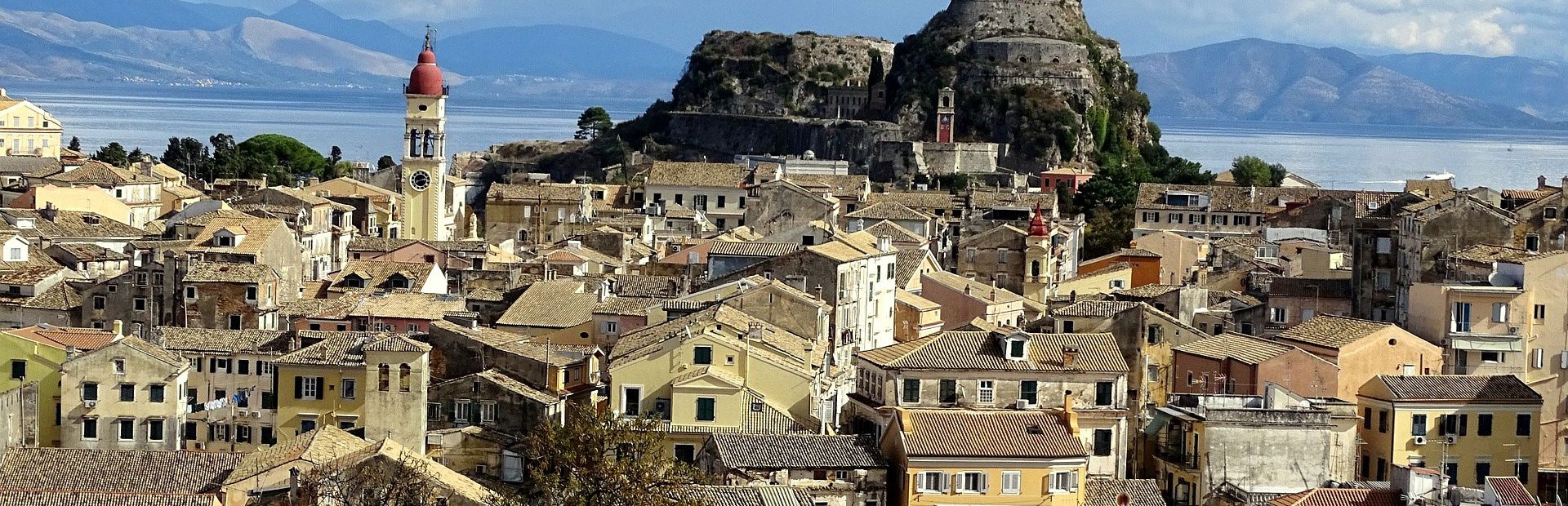 Arial view of Corfu town